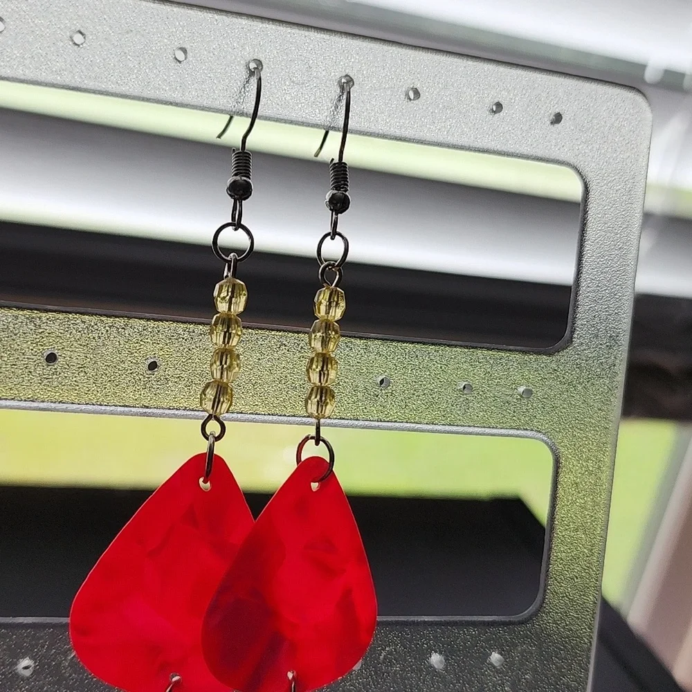 Handmade hot pink Dangle Earrings lolipop charms - Picture 3 of 5